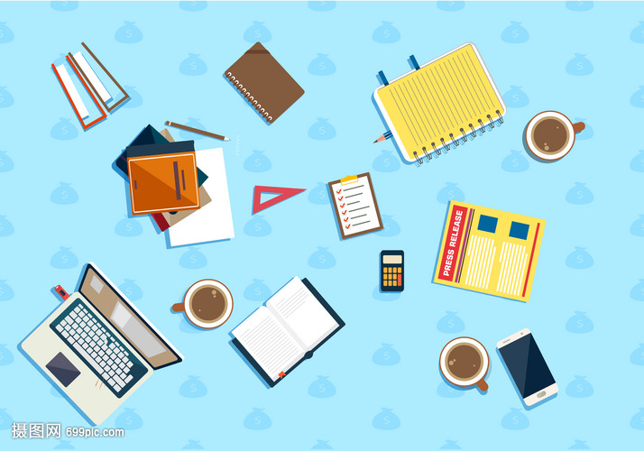 办公用品的数字革新 电脑矢量图的现代应用